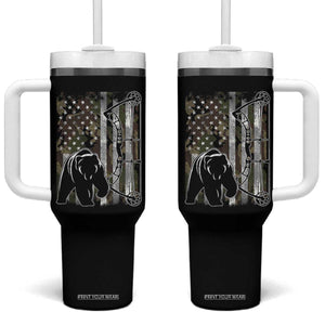 Bear Bowhunting Bow Archery Vintage Camo American Flag Tumbler With Handle TS11 One Size: 40 oz Black Print Your Wear