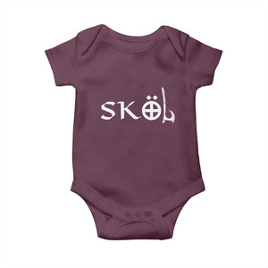 Nordic Scandinavian Heritage Baby Onesie Viking Warrior Axe Helmet TS11 Maroon Print Your Wear
