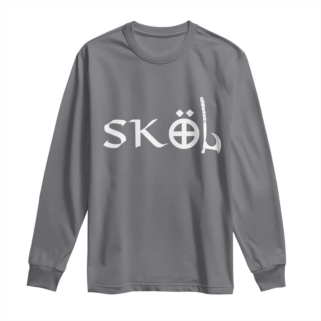 Nordic Scandinavian Heritage Long Sleeve Shirt Viking Warrior Axe Helmet TS11 Charcoal Print Your Wear