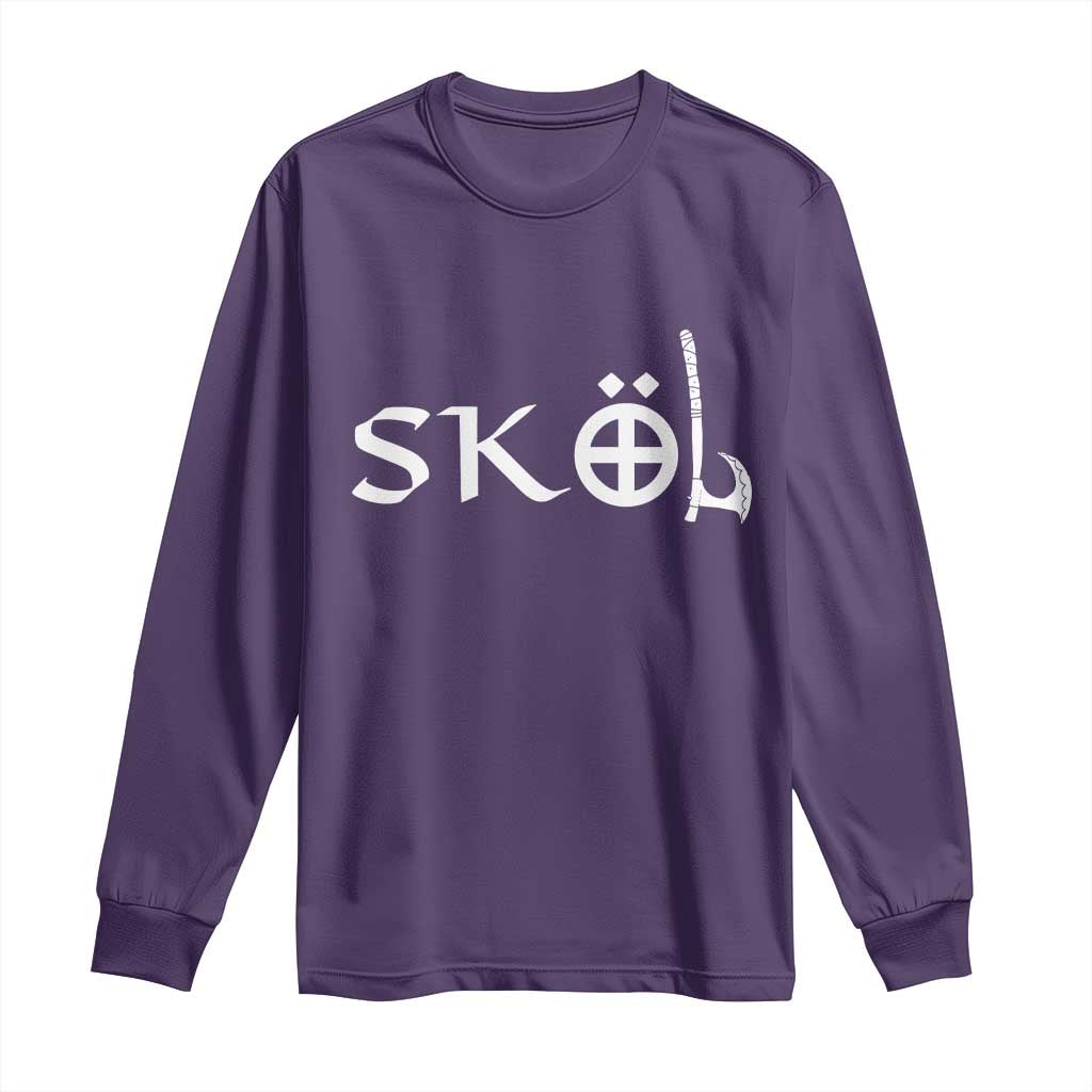 Nordic Scandinavian Heritage Long Sleeve Shirt Viking Warrior Axe Helmet TS11 Purple Print Your Wear