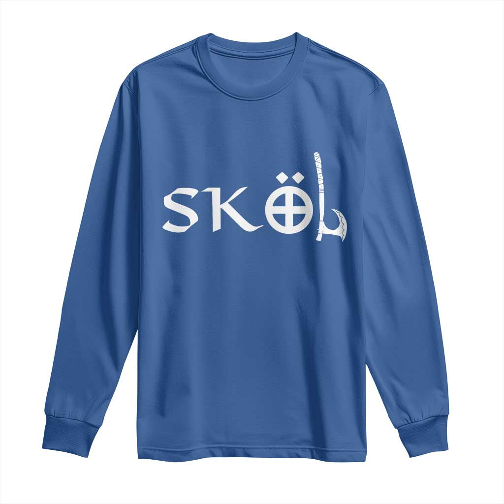 Nordic Scandinavian Heritage Long Sleeve Shirt Viking Warrior Axe Helmet TS11 Royal Blue Print Your Wear