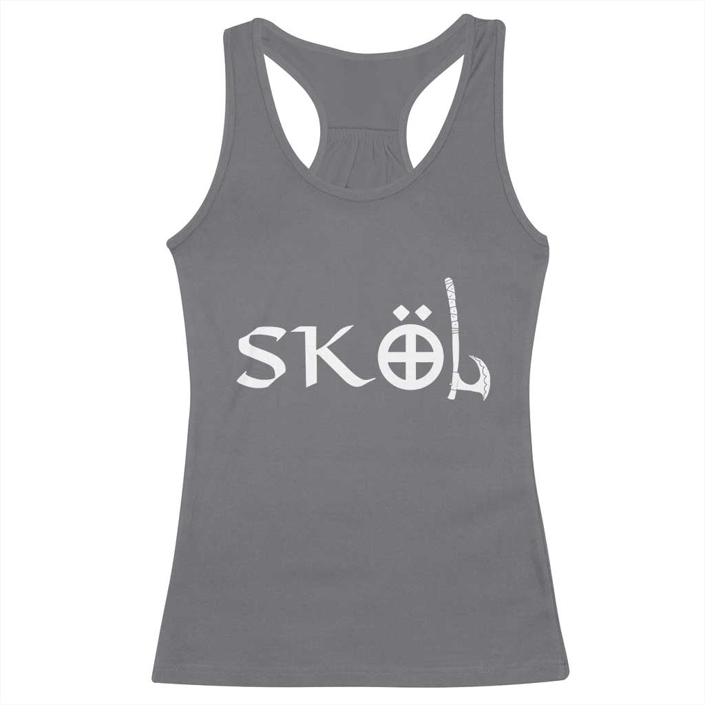 Nordic Scandinavian Heritage Racerback Tank Top Viking Warrior Axe Helmet TS11 Charcoal Print Your Wear