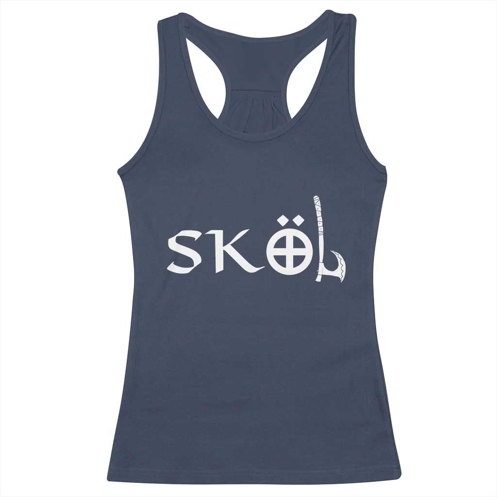 Nordic Scandinavian Heritage Racerback Tank Top Viking Warrior Axe Helmet TS11 Navy Print Your Wear