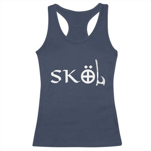 Nordic Scandinavian Heritage Racerback Tank Top Viking Warrior Axe Helmet TS11 Navy Print Your Wear