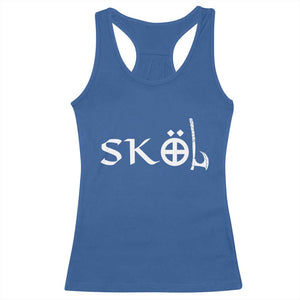 Nordic Scandinavian Heritage Racerback Tank Top Viking Warrior Axe Helmet TS11 Royal Blue Print Your Wear