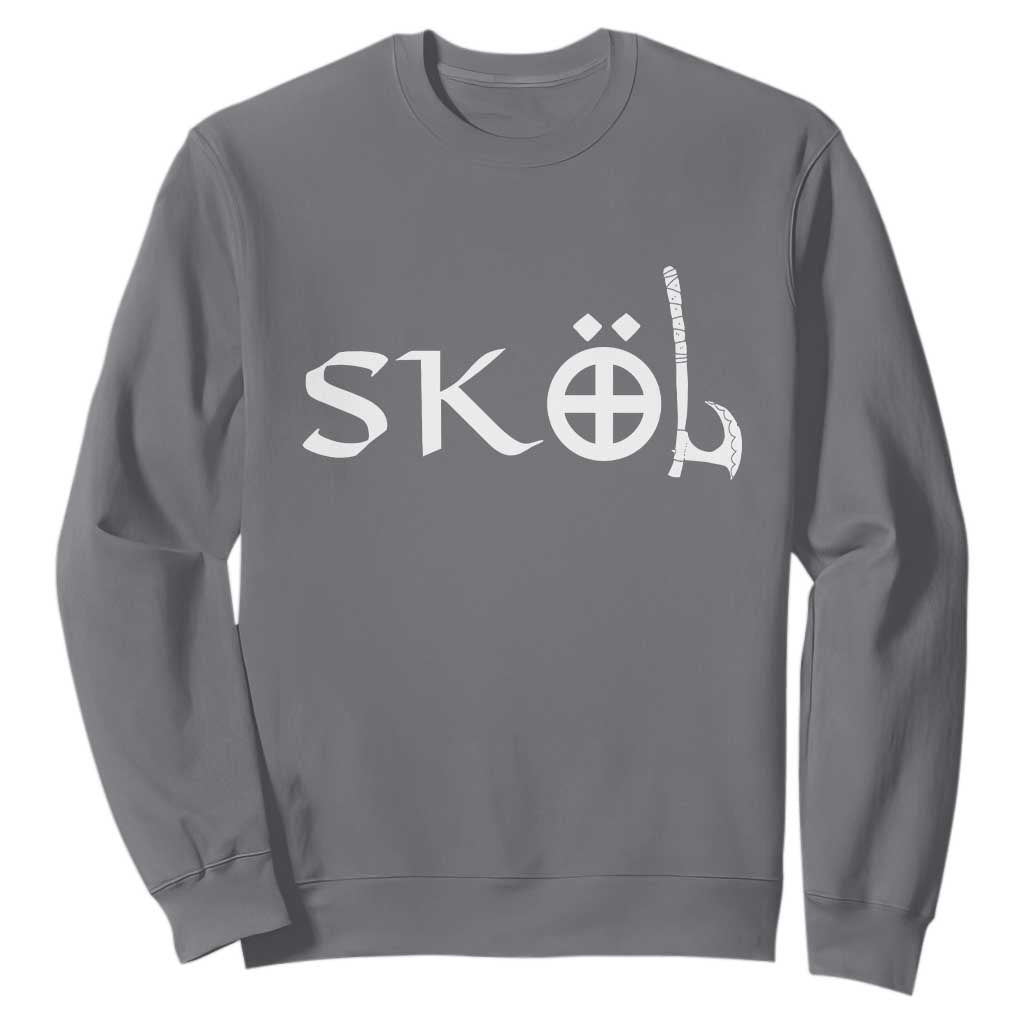 Nordic Scandinavian Heritage Sweatshirt Viking Warrior Axe Helmet TS11 Charcoal Print Your Wear
