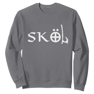 Nordic Scandinavian Heritage Sweatshirt Viking Warrior Axe Helmet TS11 Charcoal Print Your Wear
