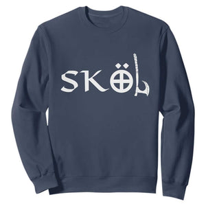 Nordic Scandinavian Heritage Sweatshirt Viking Warrior Axe Helmet TS11 Navy Print Your Wear