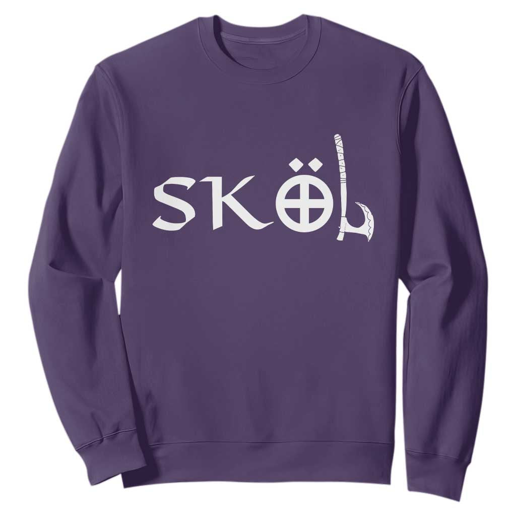 Nordic Scandinavian Heritage Sweatshirt Viking Warrior Axe Helmet TS11 Purple Print Your Wear