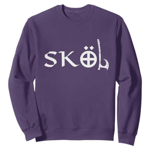 Nordic Scandinavian Heritage Sweatshirt Viking Warrior Axe Helmet TS11 Purple Print Your Wear