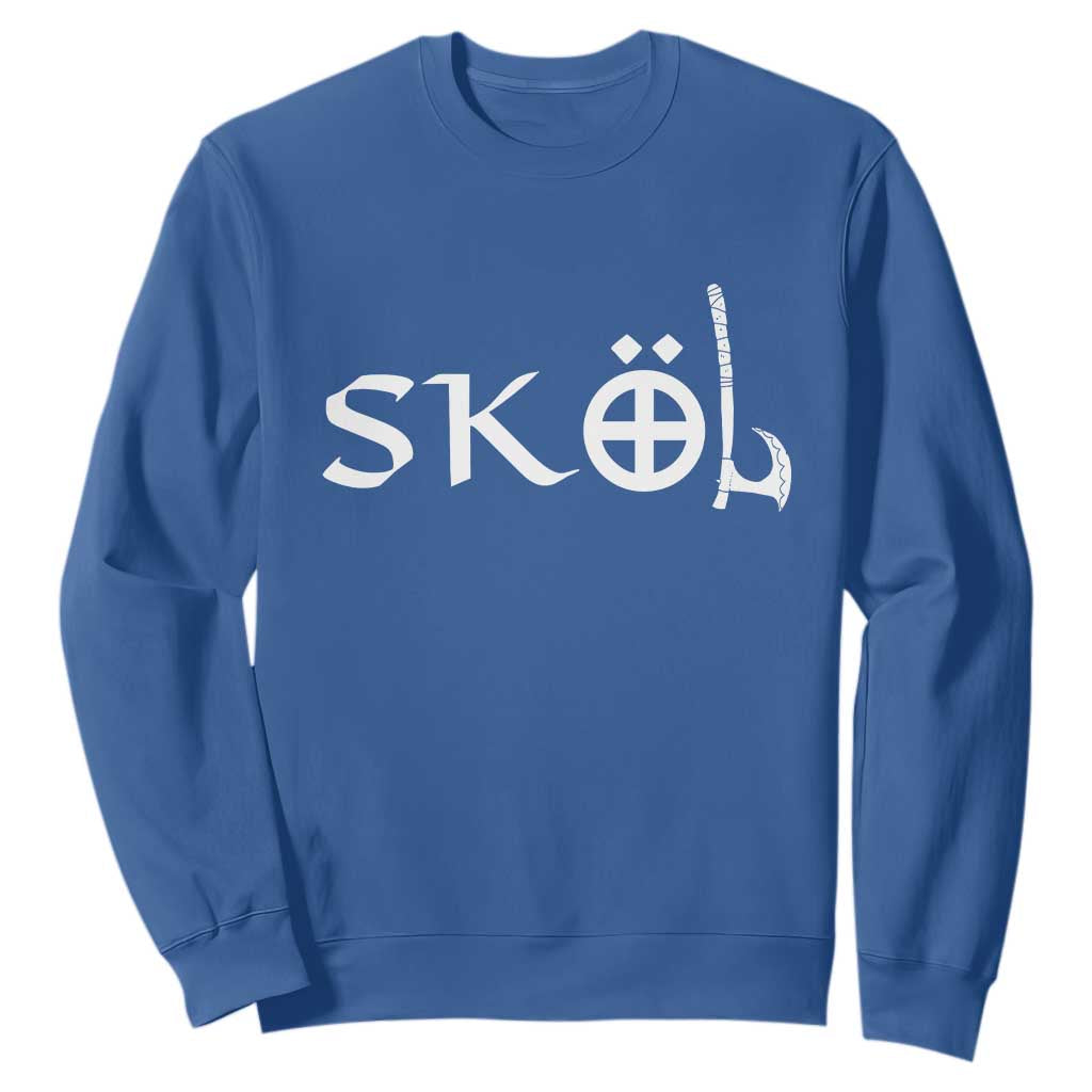 Nordic Scandinavian Heritage Sweatshirt Viking Warrior Axe Helmet TS11 Royal Blue Print Your Wear