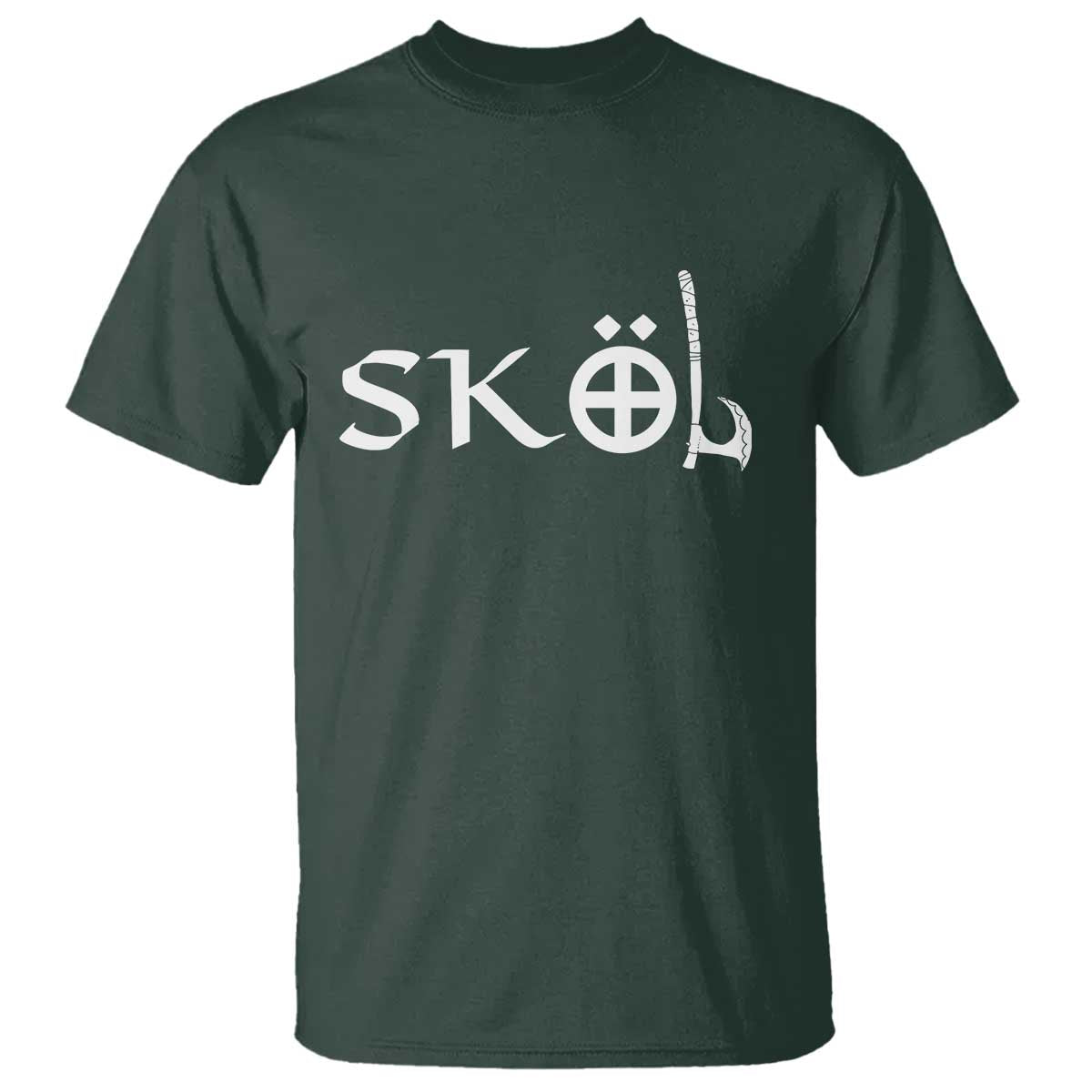 Nordic Scandinavian Heritage T Shirt Viking Warrior Axe Helmet TS11 Dark Forest Green Print Your Wear