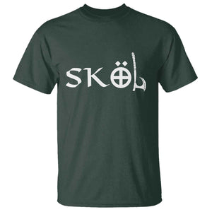 Nordic Scandinavian Heritage T Shirt Viking Warrior Axe Helmet TS11 Dark Forest Green Print Your Wear
