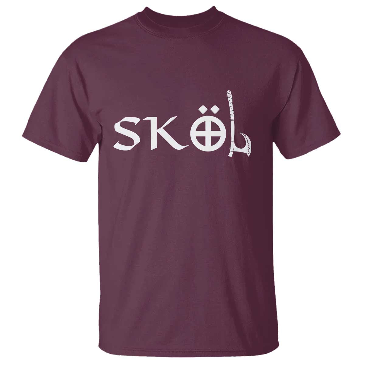 Nordic Scandinavian Heritage T Shirt Viking Warrior Axe Helmet TS11 Maroon Print Your Wear