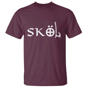 Nordic Scandinavian Heritage T Shirt Viking Warrior Axe Helmet TS11 Maroon Print Your Wear