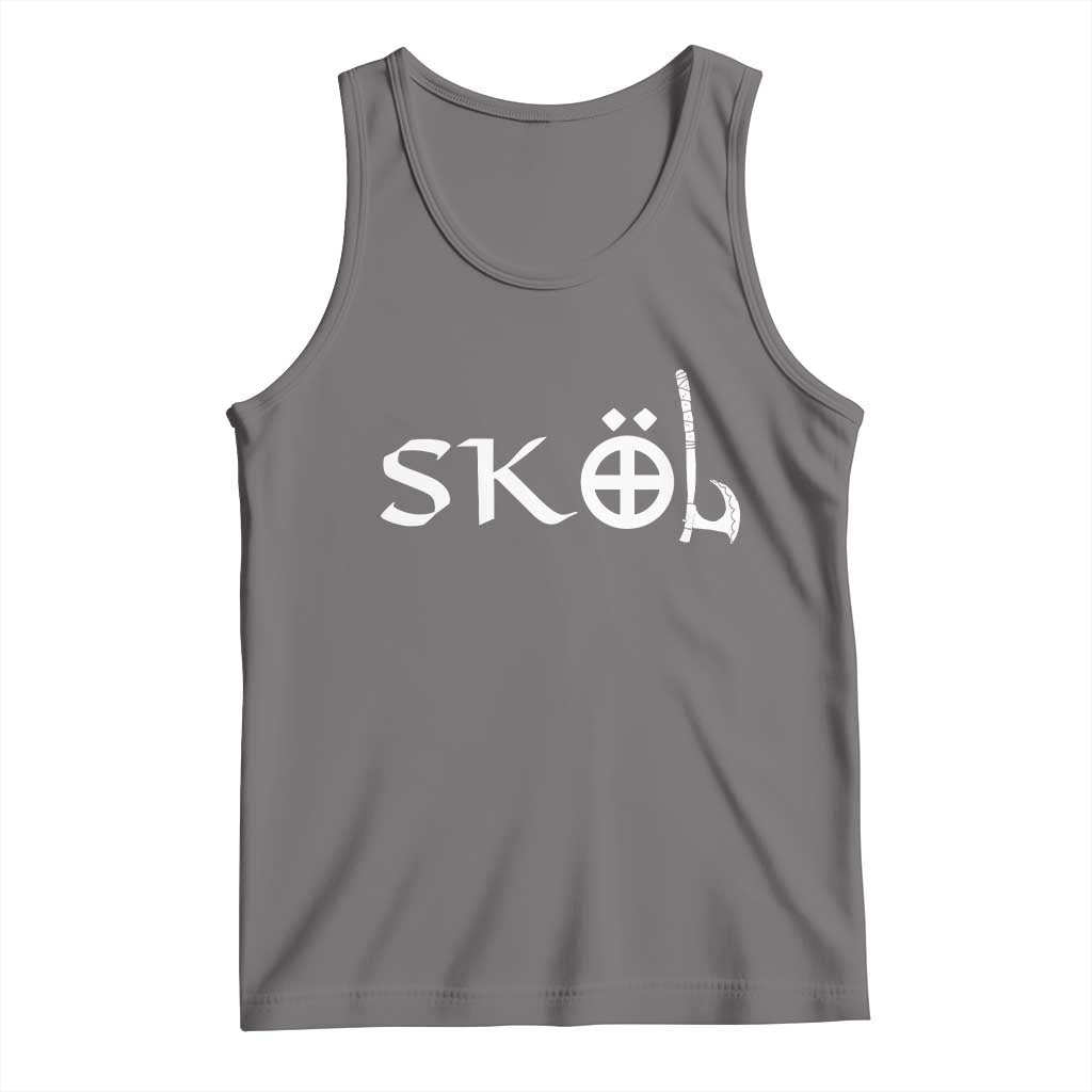 Nordic Scandinavian Heritage Tank Top Viking Warrior Axe Helmet TS11 Deep Heather Print Your Wear