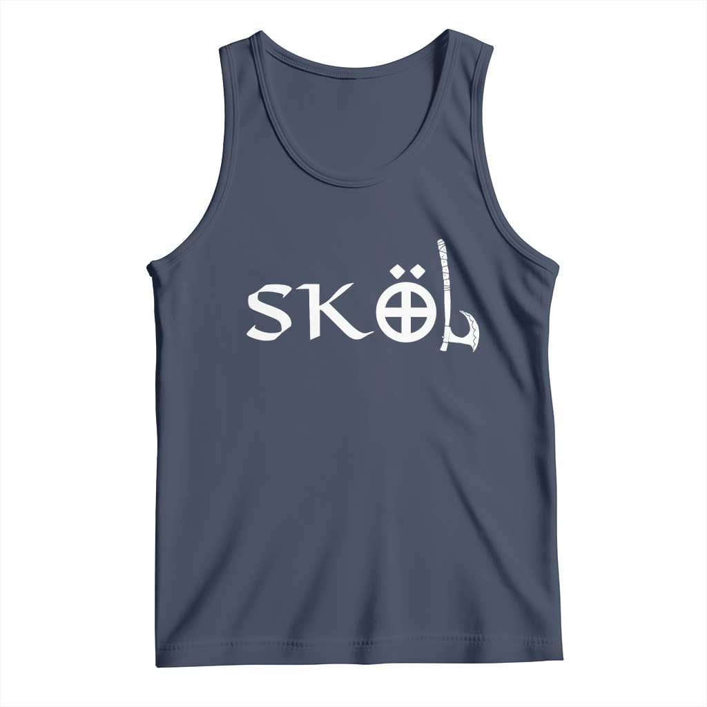 Nordic Scandinavian Heritage Tank Top Viking Warrior Axe Helmet TS11 Navy Print Your Wear