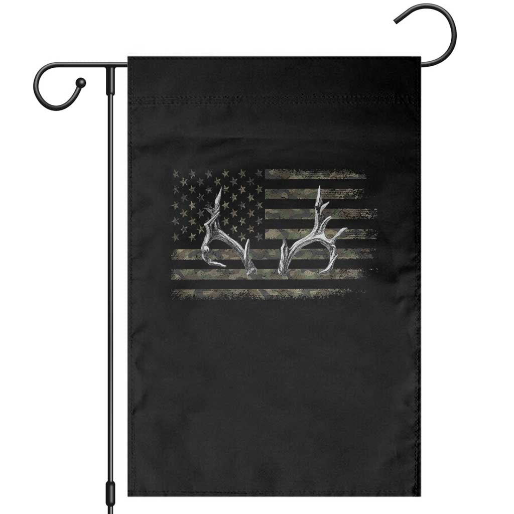 Deer Hunting Camo American Flag Elk Buck Antler Garden Flag