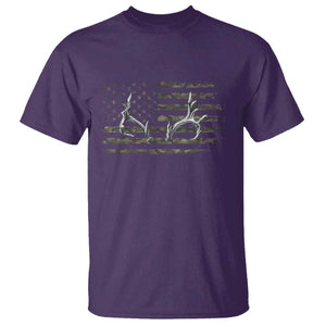 Deer Hunting Camo American Flag Elk Buck Antler T Shirt