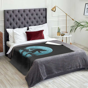 Funny Bigfoot Fishing Night Stroll Full Moon Throw Blanket TS11 Print Your Wear