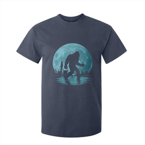 Funny Bigfoot Fishing Night Stroll Full Moon T Shirt For Kid TS11 Navy Print Your Wear