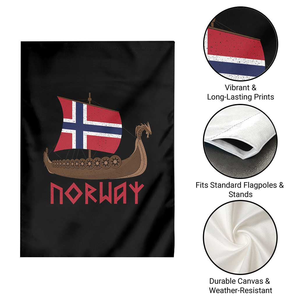 Boat Norwegian Flag Norway Viking Ship Norway Garden Flag TS11 Print Your Wear