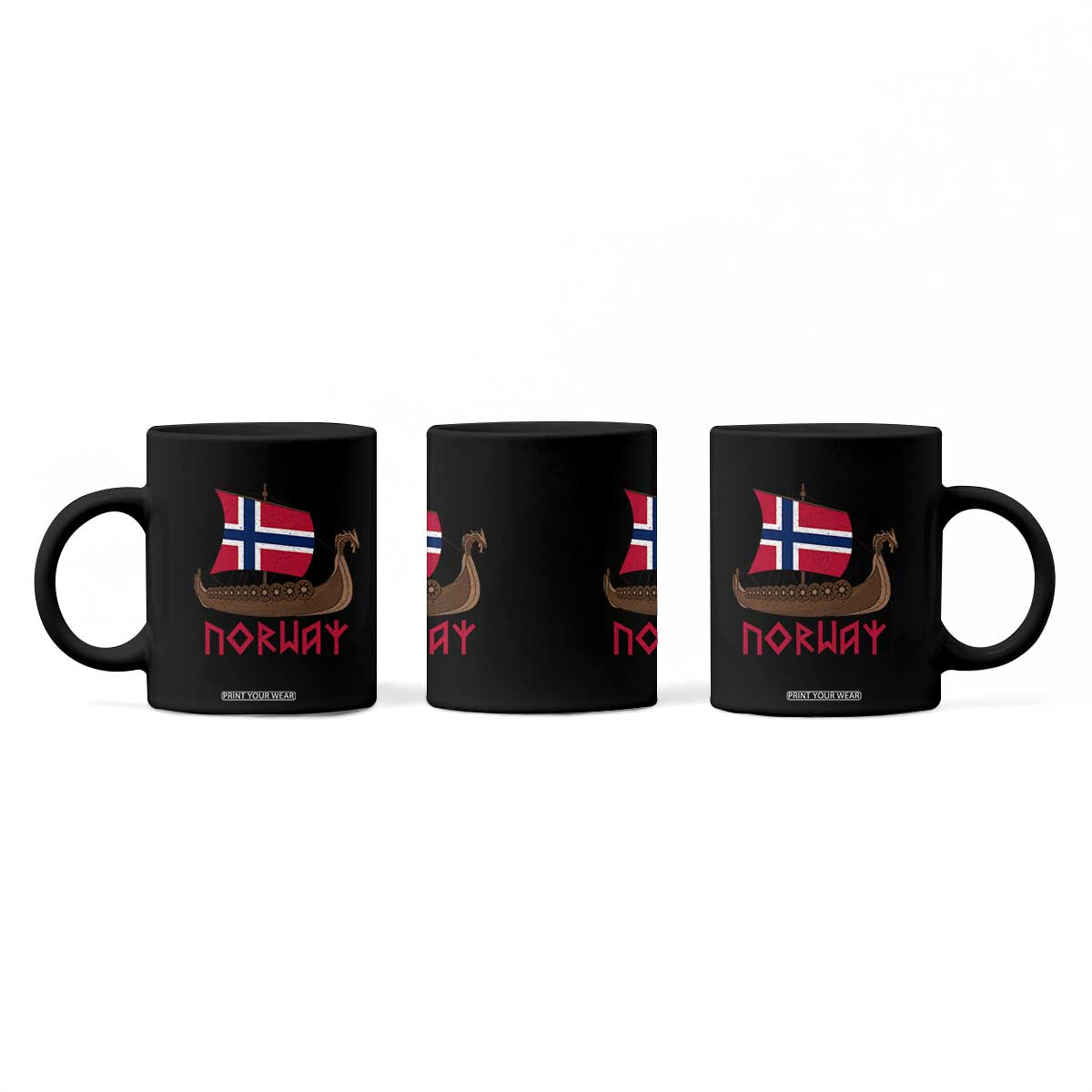 Boat Norwegian Flag Norway Viking Ship Norway Coffee Mug TS11 Print Your Wear