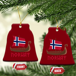 Boat Norwegian Flag Norway Viking Ship Norway Ceramic Ornament TS11 Print Your Wear