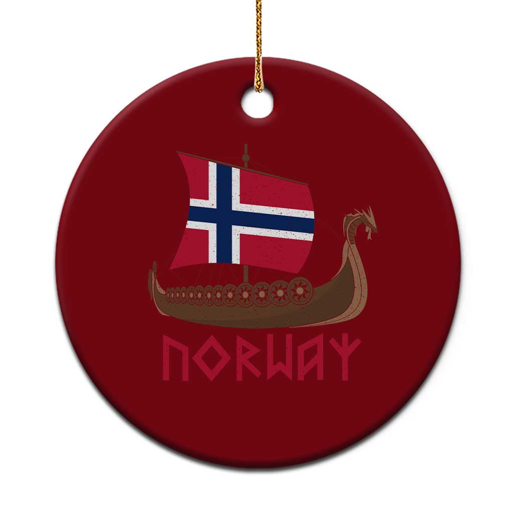 Boat Norwegian Flag Norway Viking Ship Norway Ceramic Ornament TS11 1pc Red Print Your Wear