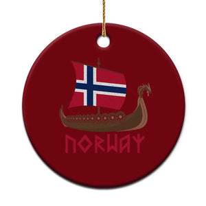 Boat Norwegian Flag Norway Viking Ship Norway Ceramic Ornament TS11 1pc Red Print Your Wear