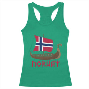 Boat Norwegian Flag Norway Viking Ship Norway Racerback Tank Top TS11 Irish Green Print Your Wear