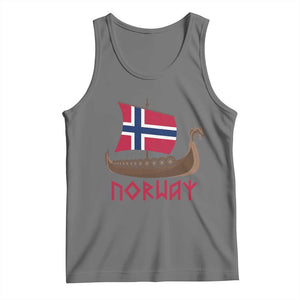 Boat Norwegian Flag Norway Viking Ship Norway Tank Top TS11 Black Heather Print Your Wear
