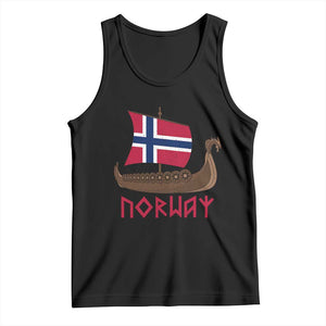 Boat Norwegian Flag Norway Viking Ship Norway Tank Top TS11 Black Print Your Wear