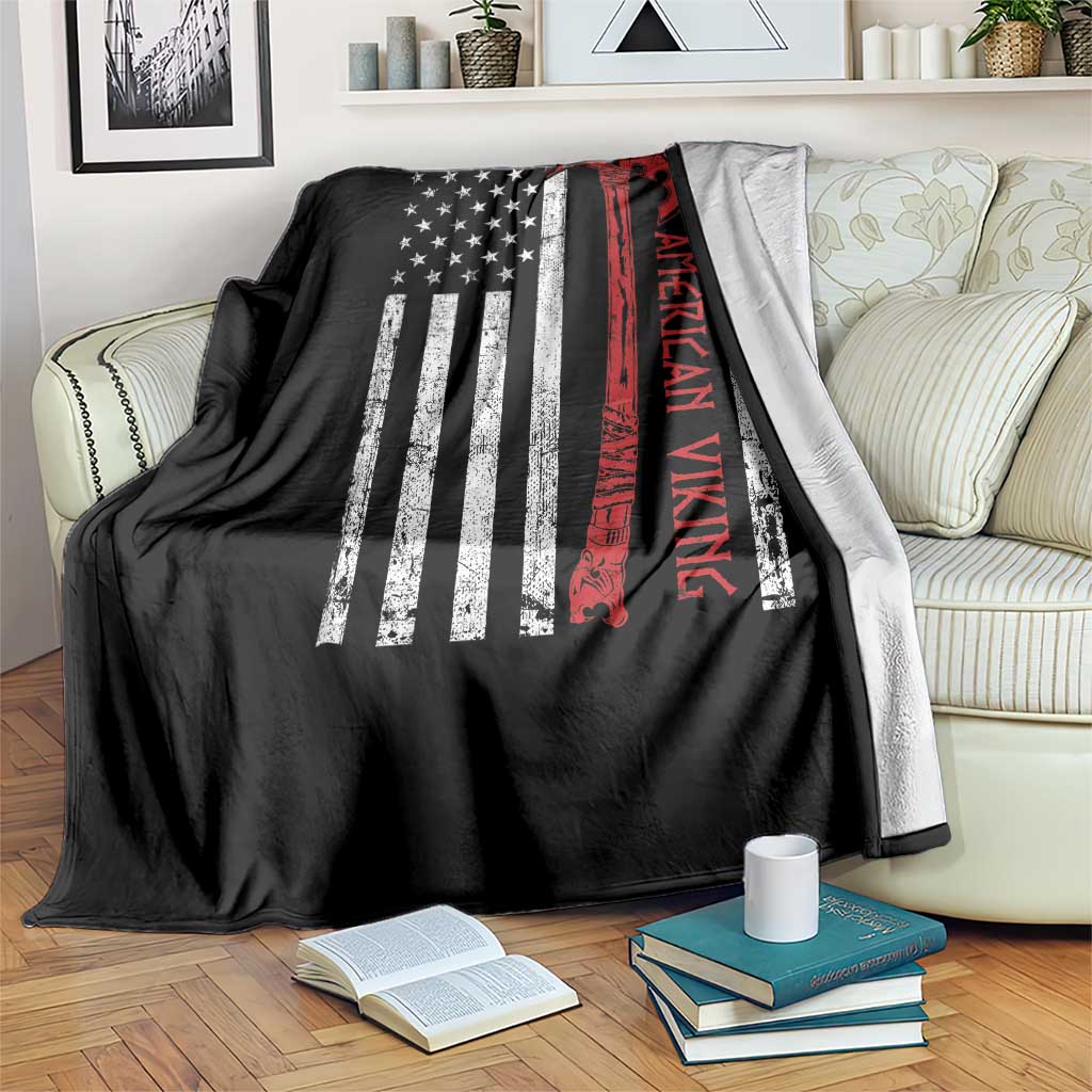 American Viking Throw Blanket Norse Mythology Axe USA Flag TS11 Print Your Wear