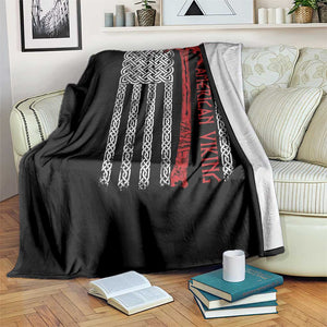 American Viking Throw Blanket Norse Mythology Axe Celtic Knot USA Flag TS11 Print Your Wear