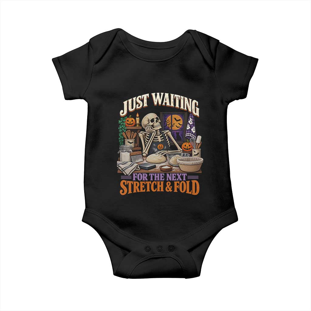 Funny Halloween Sourdough Baking Lover Baby Onesie Just Waiting For The Next Stretch And Fold