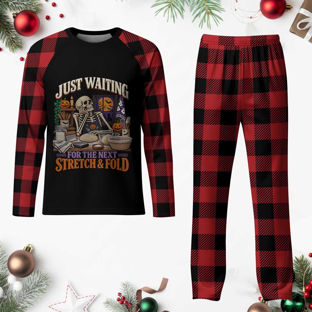 Funny Halloween Sourdough Baking Lover Plaid Pajama Set Just Waiting For The Next Stretch And Fold