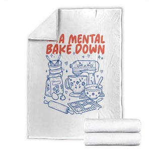 Having A Mental Bake Down Retro Funny Baking Baker Throw Blanket Pastry Chef Gifts