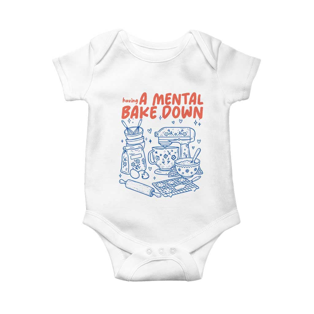 Having A Mental Bake Down Retro Funny Baking Baker Baby Onesie Pastry Chef Gifts