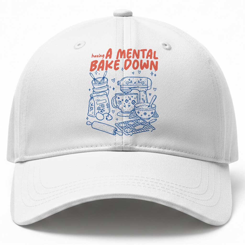Having A Mental Bake Down Retro Funny Baking Baker Baseball Cap Pastry Chef Gifts