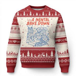 Having A Mental Bake Down Retro Funny Baking Baker Ugly Christmas Sweater Pastry Chef Gifts