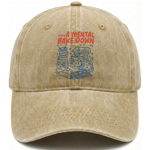 Having A Mental Bake Down Retro Funny Baking Baker Washed Cotton Baseball Cap Pastry Chef Gifts