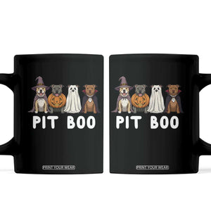 Pit Boo Funny Pitbull Dog Halloween Coffee Mug Ghost Pumpkin Witch Bull Puppy
