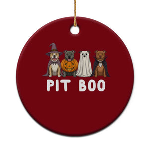 Pit Boo Funny Pitbull Dog Halloween Ceramic Ornament Ghost Pumpkin Witch Bull Puppy