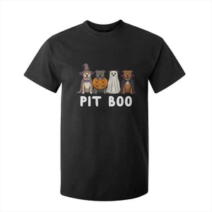 Pit Boo Funny Pitbull Dog Halloween T Shirt For Kid Ghost Pumpkin Witch Bull Puppy