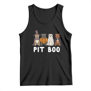 Pit Boo Funny Pitbull Dog Halloween Tank Top Ghost Pumpkin Witch Bull Puppy