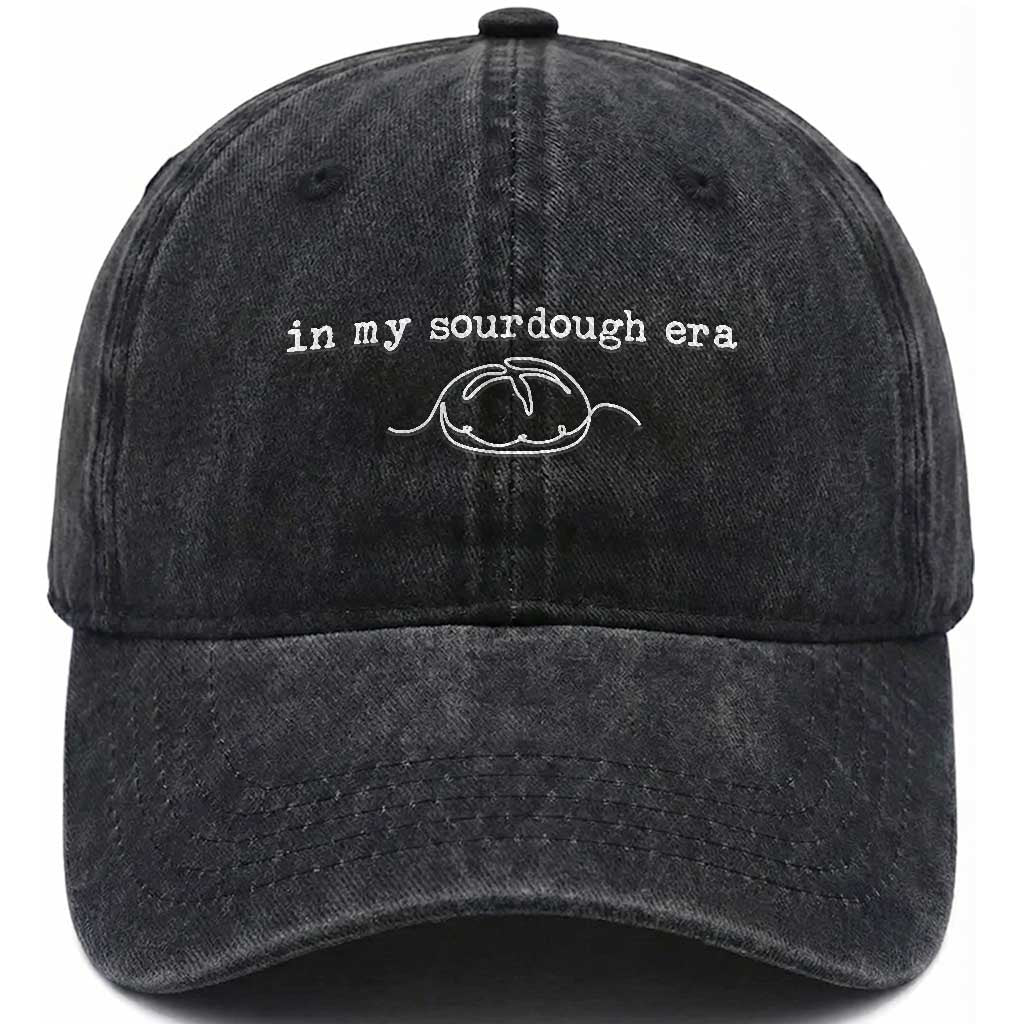 In My Sourdough Era Funny Bread Baker Minimalist Washed Cotton Baseball Cap