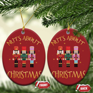 Funny Xmas Nutcracker Christmas Ornament Nuts About Xmas Snowflake TS11 Oval Red Print Your Wear