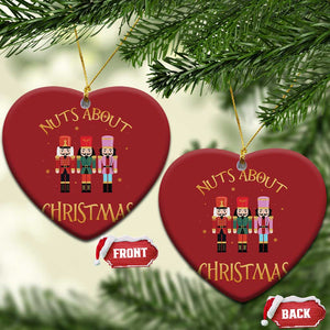 Funny Xmas Nutcracker Christmas Ornament Nuts About Xmas Snowflake TS11 Heart Red Print Your Wear