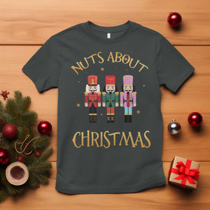 Funny Xmas Nutcracker T Shirt Nuts About Christmas Snowflake TS11 Dark Heather Print Your Wear